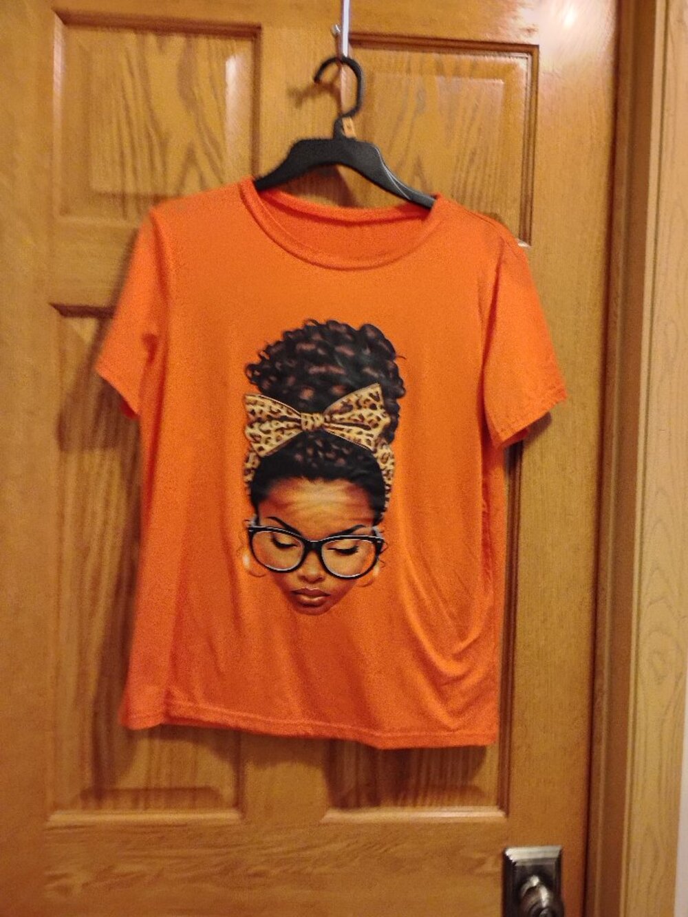 Women Size M Beautiful Black African American Women Shirt Orange